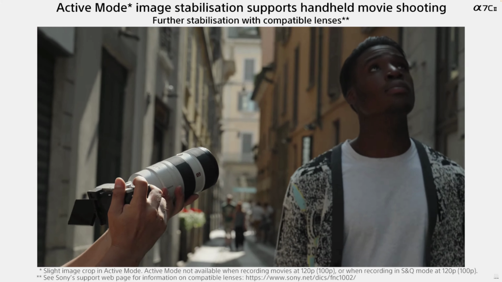 α7C Ⅱには手持ちの動画撮影をサポートする手ぶれ補正アクティブモードが搭載
