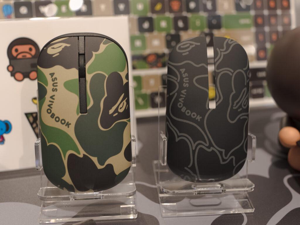ASUS Vivobook S 15 OLED BAPE® Editionに付属するアクセサリー、専用デザインのASUS Marshmallow Mouse MD100、ミッドナイトブラック