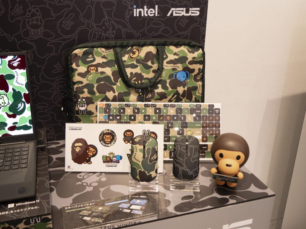 ASUS Vivobook S 15 OLED BAPE® Editionに付属するアクセサリー一式。ミッドナイトブラック。
