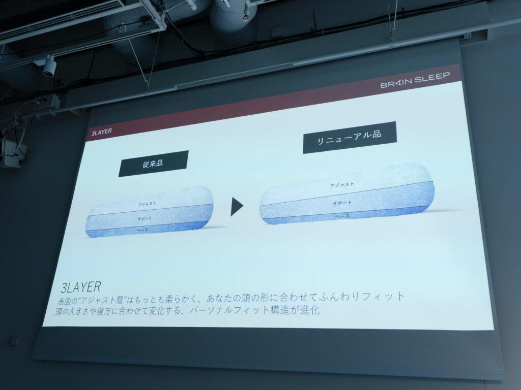 リニューアルしたブレインスリープ ピローは3層構造が進化