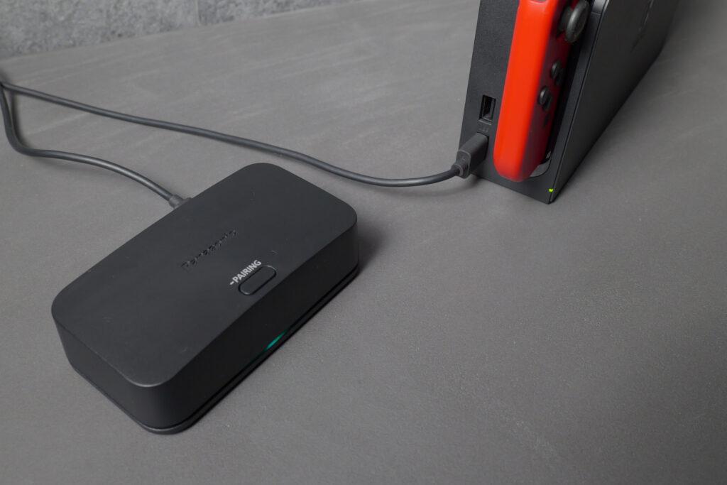ゲーミングネックスピーカーSC-GNW10はNintendo Switchとワイヤレス送信機をUSBケーブルで繋ぐだけで使用可能