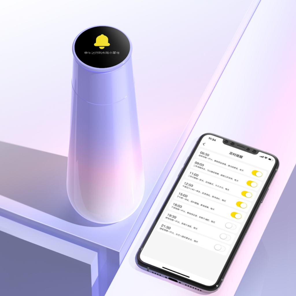 アプリで水分補給のリマインドをしてくれるM2スマートボトル