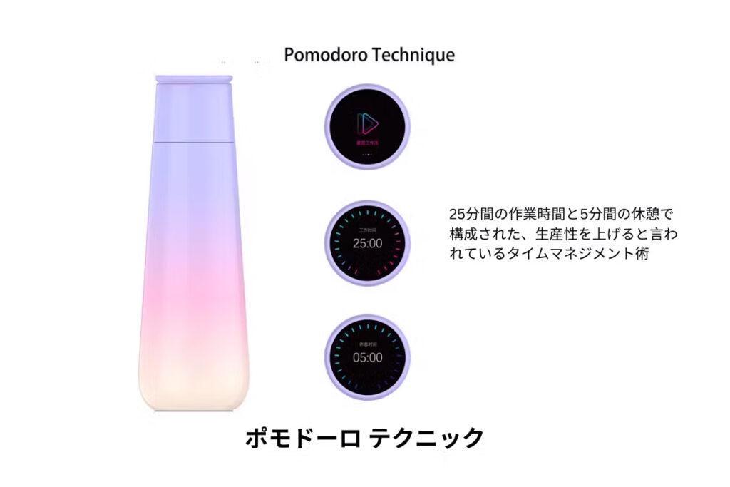 生産性を上げるタイムマネジメント術”ポモドーロ テクニック”に対応しているM2スマートボトル