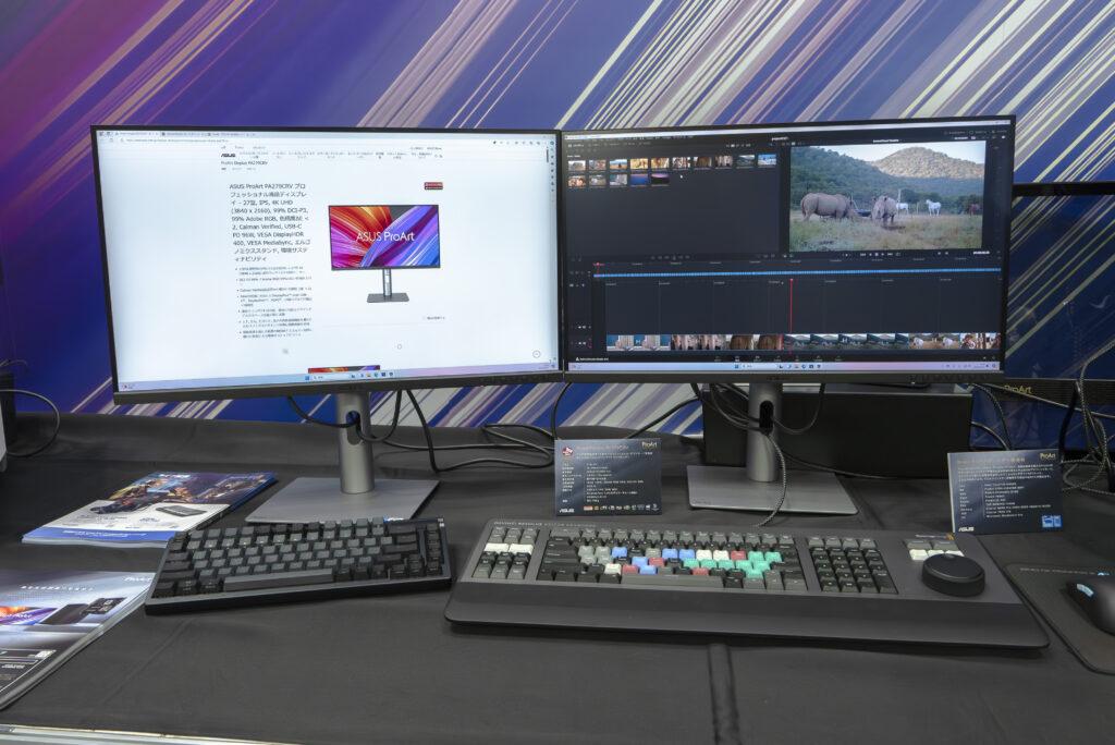 CP+ 2024:ASUSブース デイジーチェーンでデュアル構成にしたProArt PA602