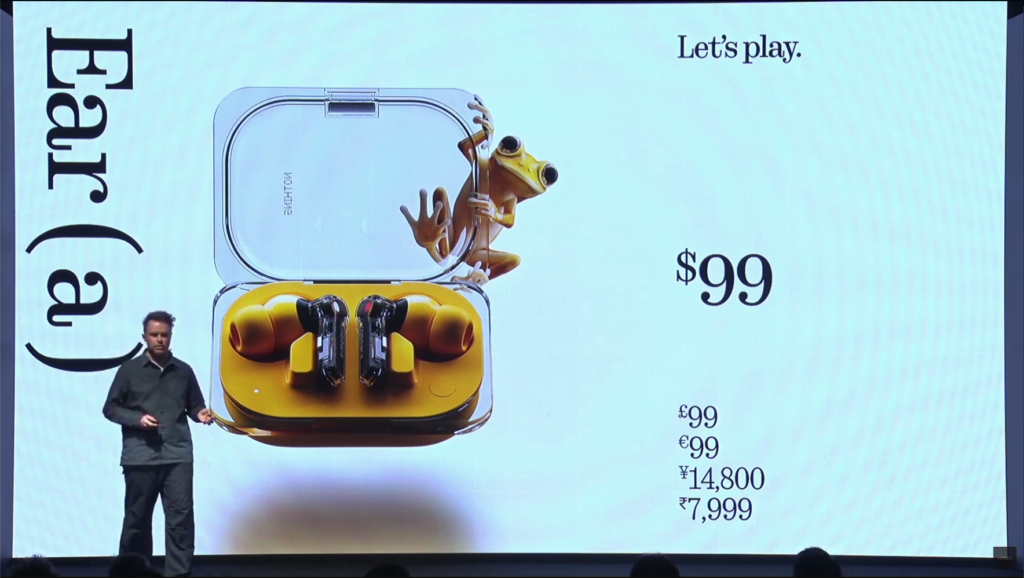 新色のイエローが特徴的な「Nothing Ear (a)」