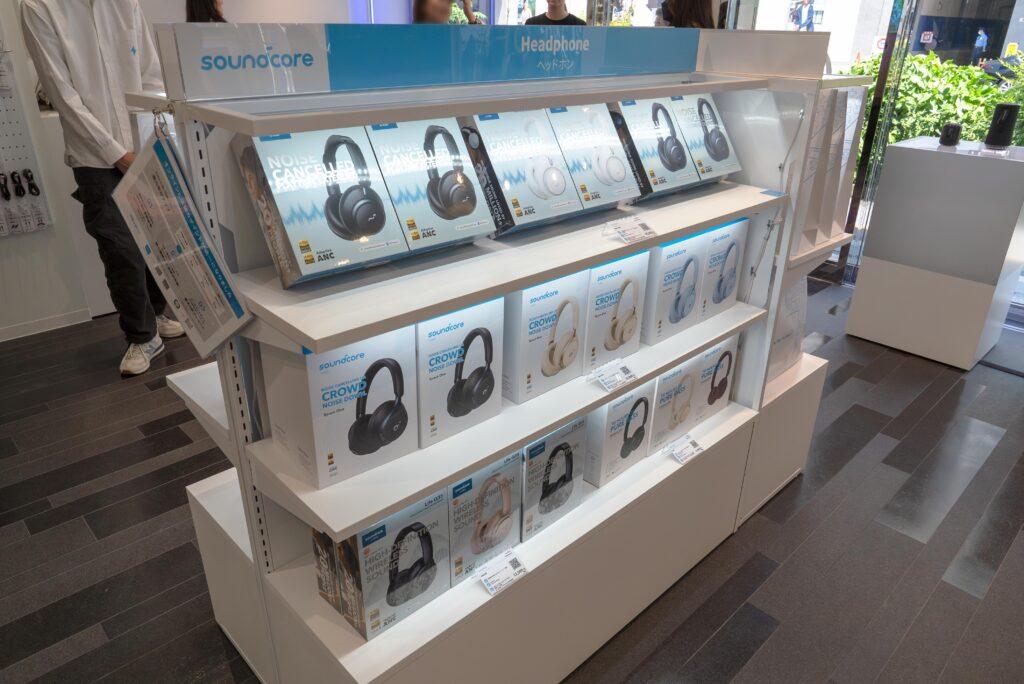 「Anker Store 銀座」に展示されるSoundcoreブランド