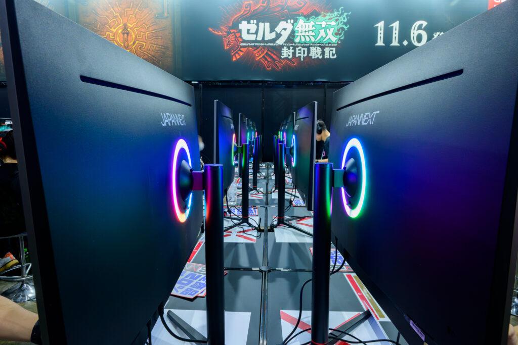 TGS2025 コーエーテクモゲームスブース、ゼルダ無双 封印戦記の試遊で使われている「JN-i315WQHDR165-HSP」