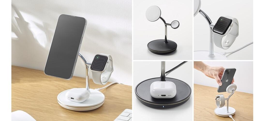 エレコムから3in1ワイヤレス充電器「W-MS07」新登場。iPhone/Apple Watch/AirPodsを同時充電可能、Made for MagSafe認証取得で、価格は13,980円。