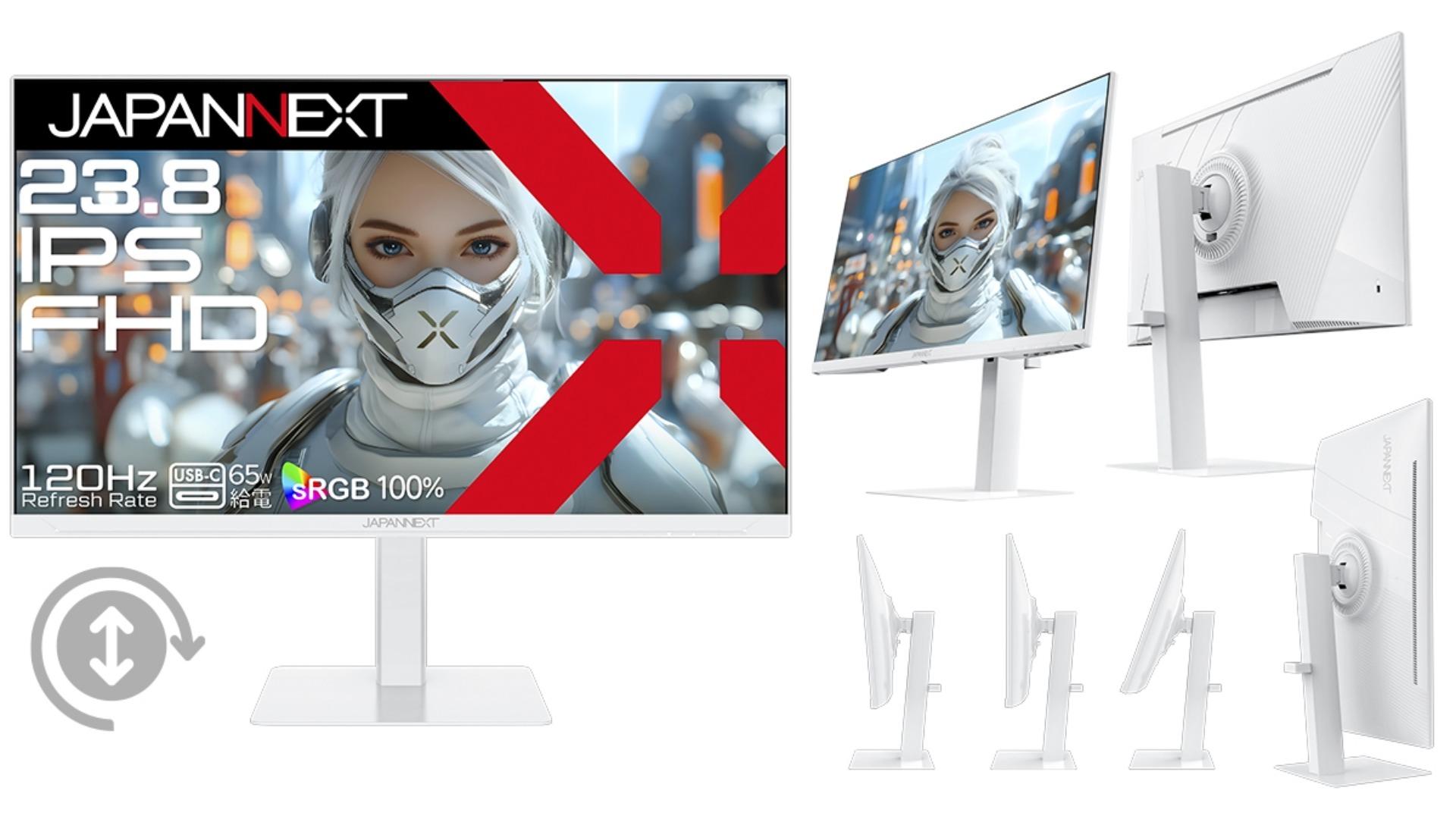 JAPANNEXTから、洗練された白いモニター登場！ホワイトモデルの23.8インチ液晶「JN-238IPS120F-HSPC6-W」が発売