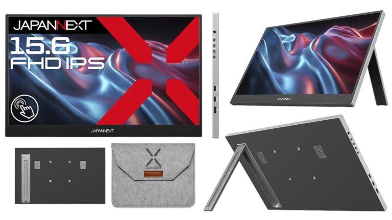 JAPANNEXTから10点マルチタッチ対応の15.6インチモバイルディスプレイが登場。わずか800gの軽量ボディでどこでも快適作業、11月14日発売で21,980円
