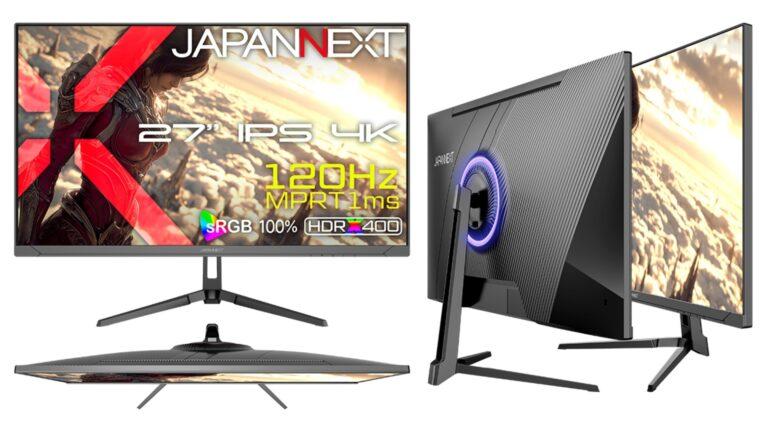 JAPANNEXTから、4K 120Hz対応の高性能ゲーミングモニター登場。PS5との接続にも最適な「JN-i27G120U2」。