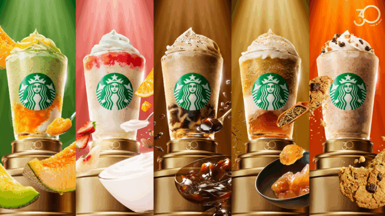 スターバックスが30周年記念フラペチーノ発売。全5種の進化した名作、4月8日から