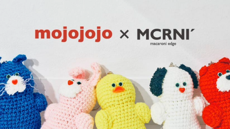 macaroni edgeが「mojojojo」とコラボアイテム発売、ぬいぐるみ作家・尾崎歩美の手編みデザインを7種展開