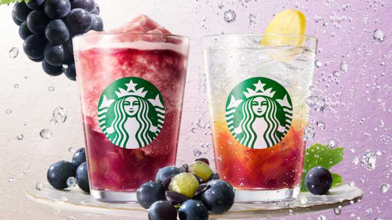 スターバックスが巨峰の新作2種発売、フローズンティーとソーダで秋を先取り
