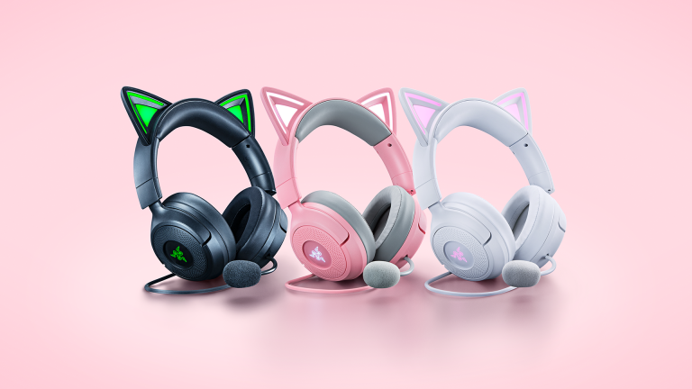 Razerがネコミミ付き有線RGBヘッドセット「Kraken Kitty V3」発表、配信連動で光りコスプレにも