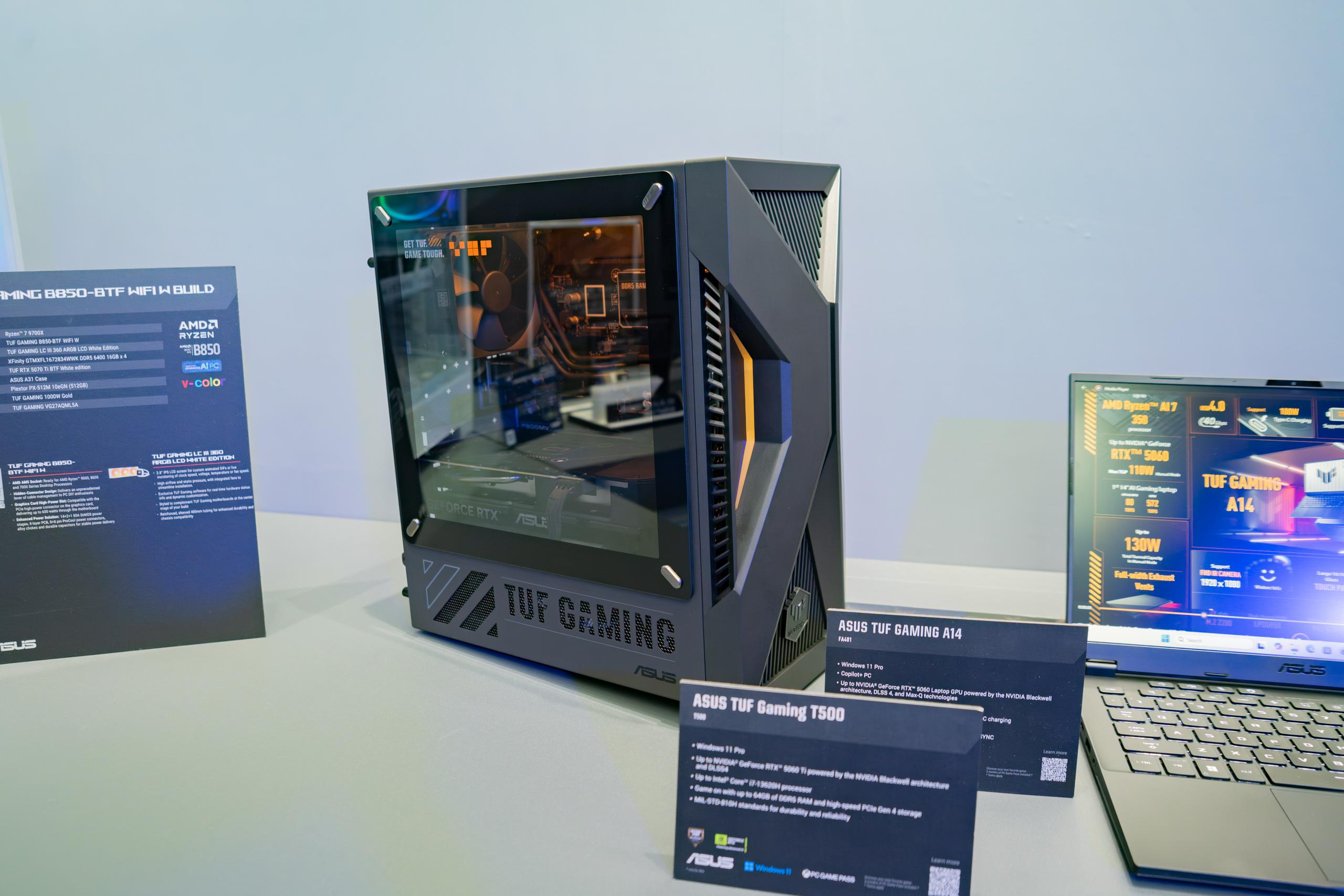 ASUS TUF Gaming T500が海外にて登場。ノートPC用CPUをデスクトップに応用し、RTX 5060 Ti搭載。