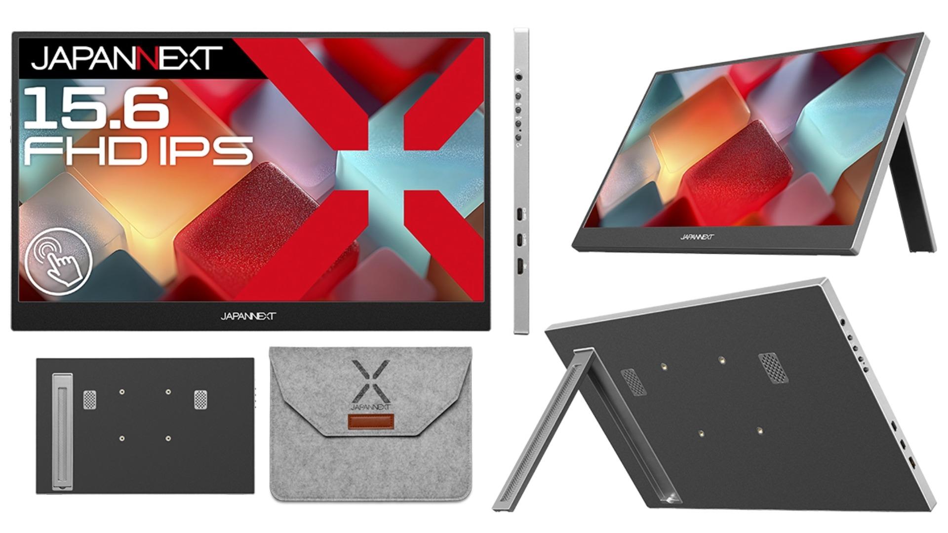 JAPANNEXT、15.6インチのマルチタッチ対応モバイルディスプレイ「JN-MD-IPS156F-T」発売。約800gの軽量ボディで外出先でも快適