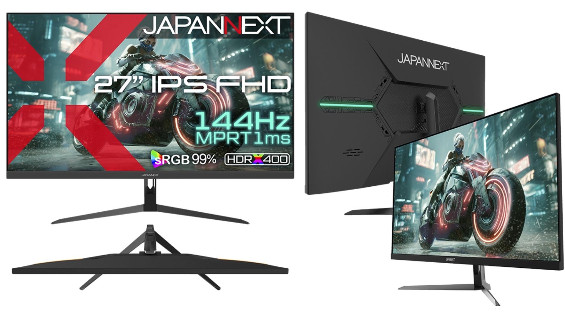 JAPANNEXTから27インチIPS/144Hz/1msの高性能モデルが登場。17,980円という低価格で12月5日発売。
