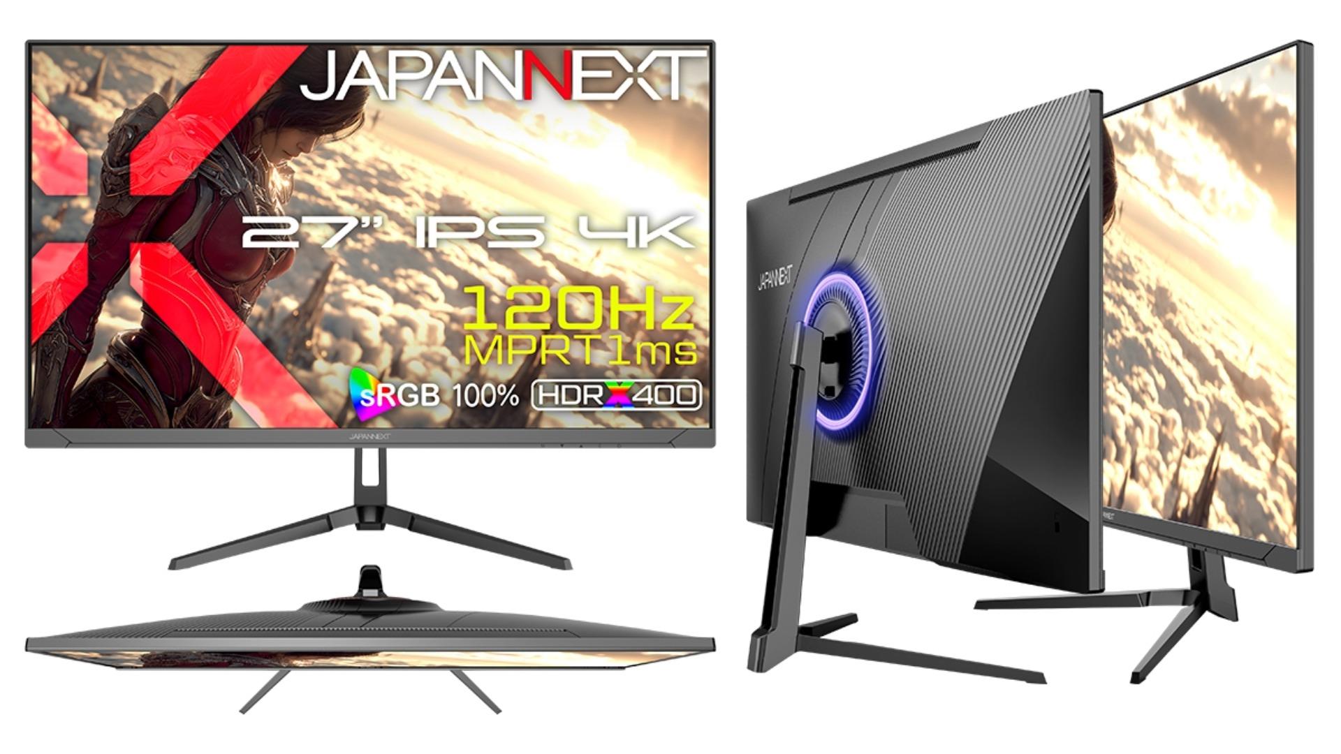 JAPANNEXTから、4K 120Hz対応の高性能ゲーミングモニター登場。PS5との接続にも最適な「JN-i27G120U2」。