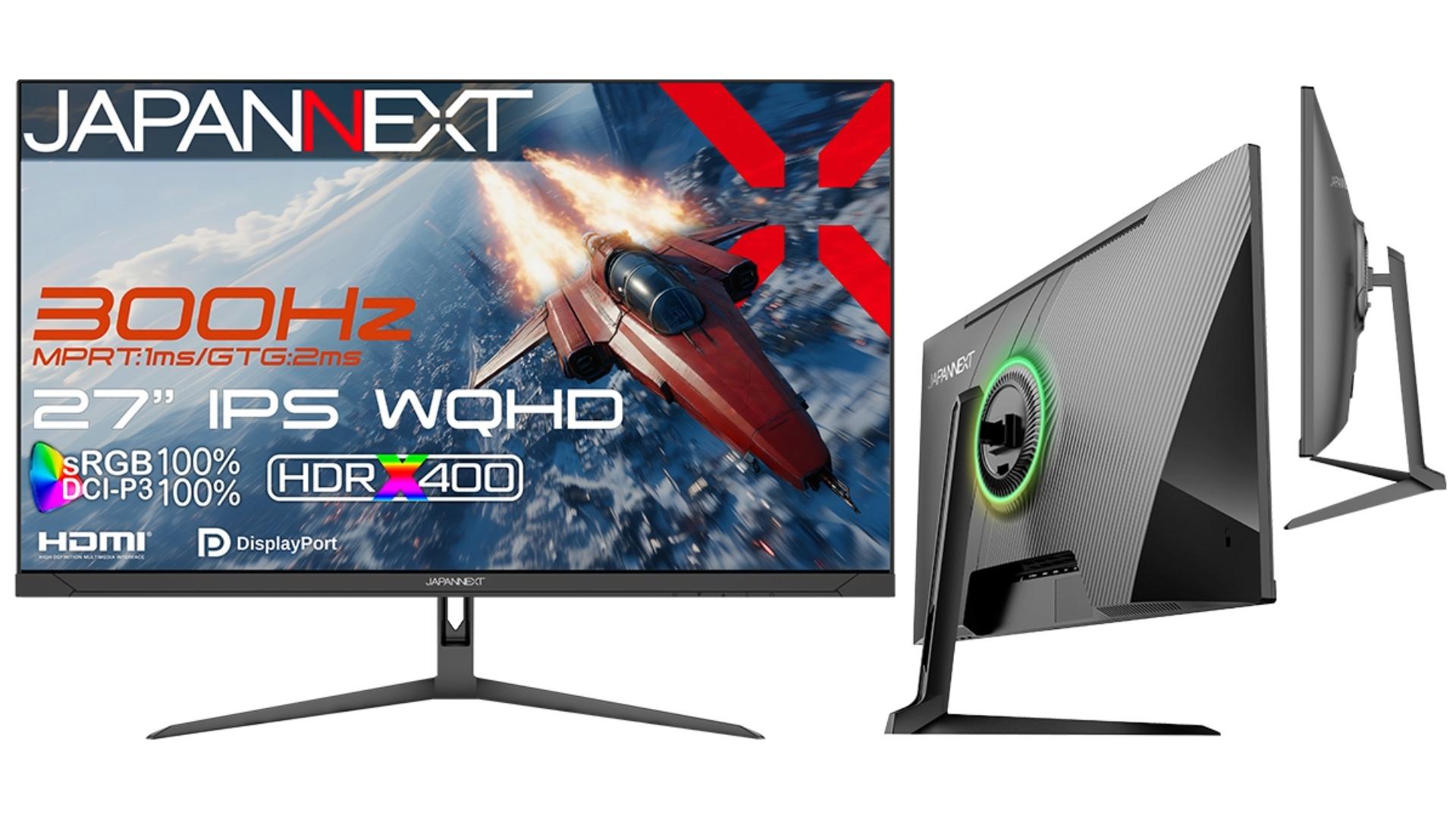 JAPANNEXTから、300Hzゲーミングモニター登場。WQHD解像度×IPS高色域パネルを搭載し31,980円。
