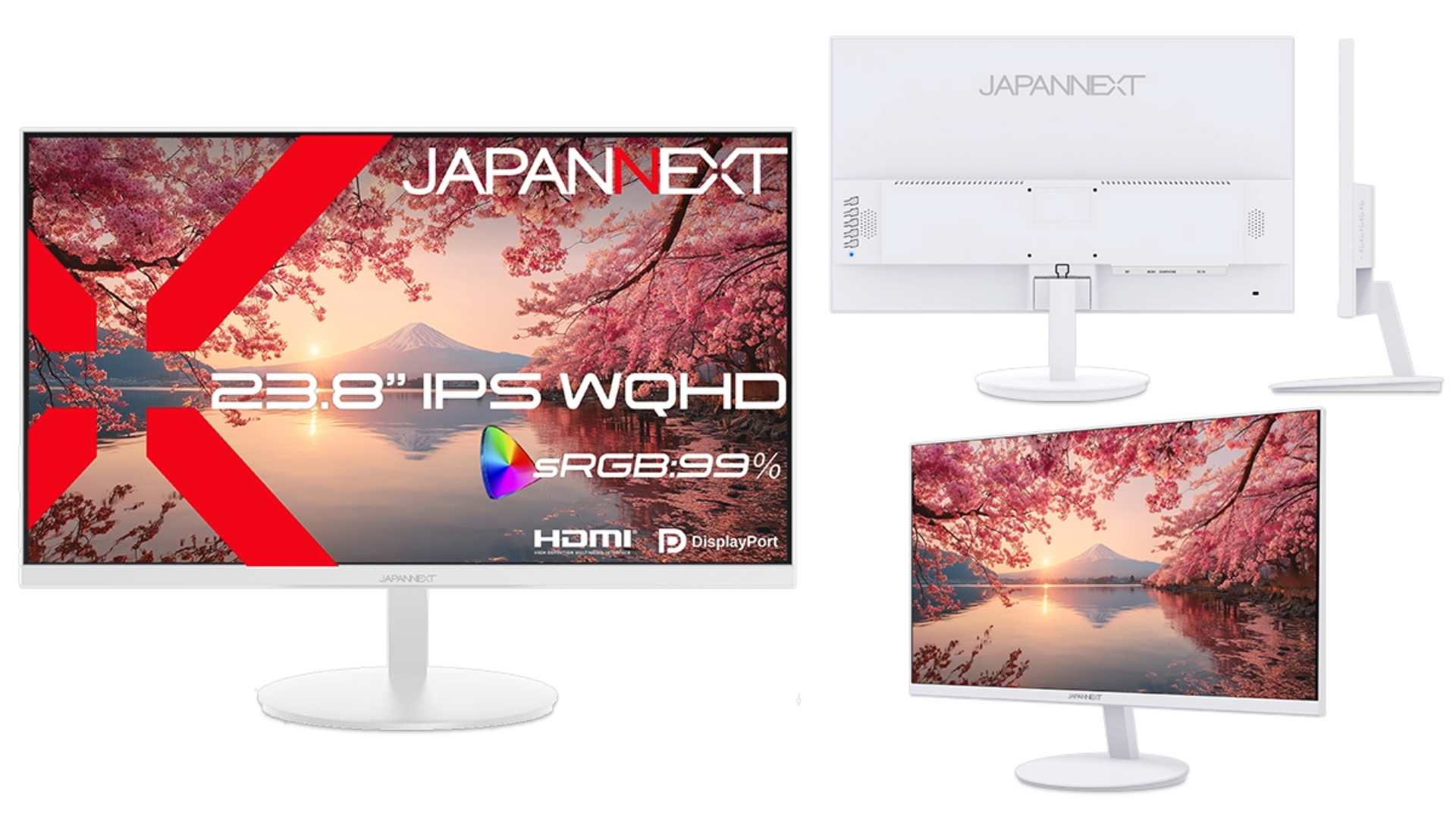 筐体もスタンドもホワイトなJAPANNEXTのモニターが発売