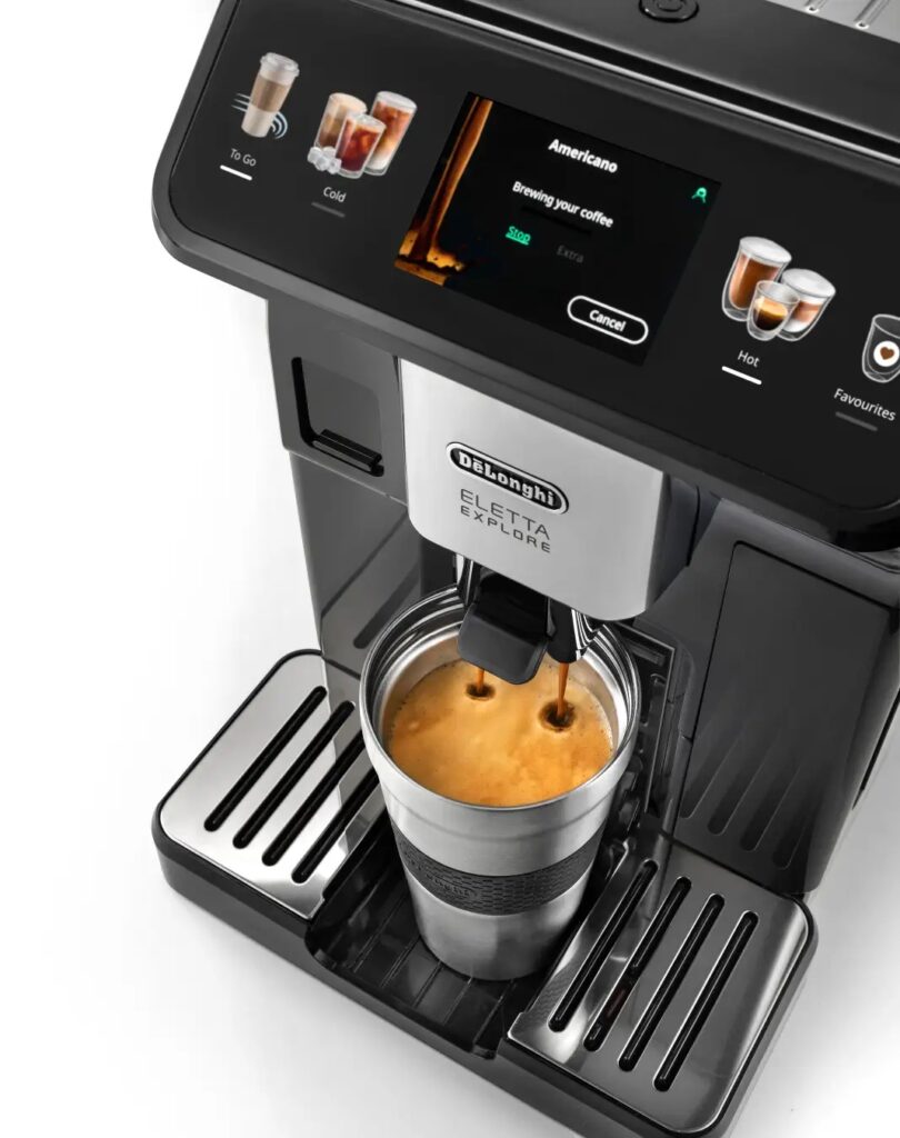 デロンギ_ エレッタ エクスプロア 全自動コーヒーマシン（ECAM45055G）_大きいタンブラーに対応