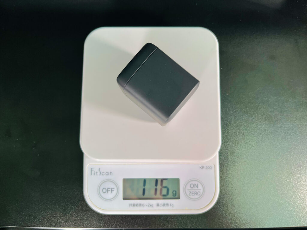 Anker Nano II 65Wの筆者環境における本体重量　実測値