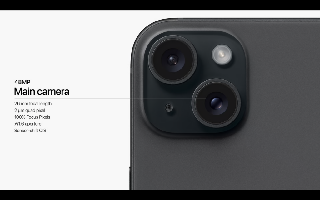iPhone 15は48MPメインカメラ