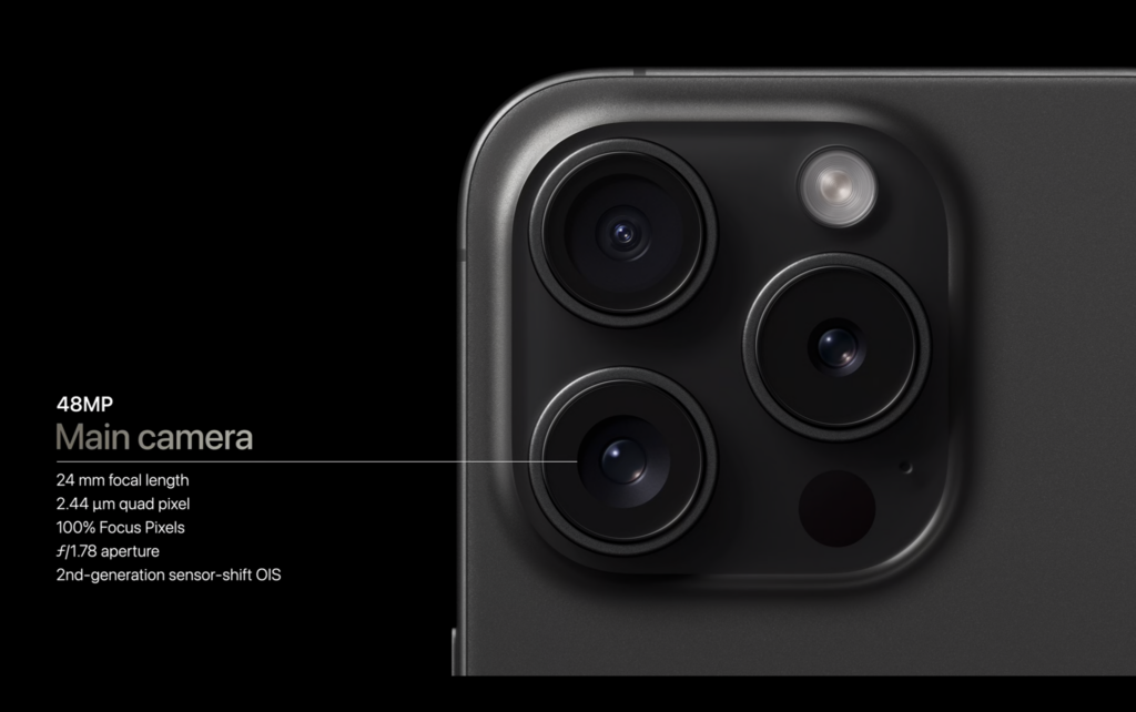 iPhone 15 Proの進化した48MPメインカメラ
