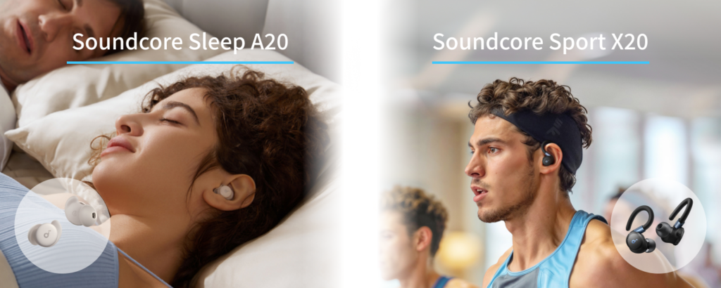 Ankerから睡眠用イヤホン「Soundcore Sleep A20」と運動用イヤホン「Soundcore Sport X20」が7月9日に登場！