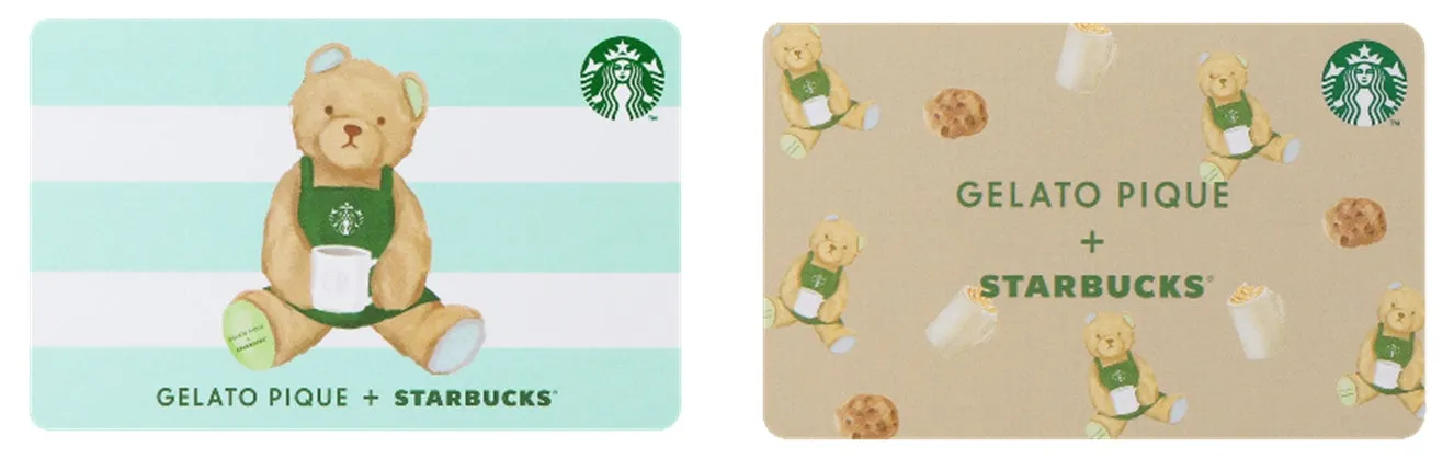 スターバックス カードgelato pique ベアボーダー ミントグリーン／ベア柄