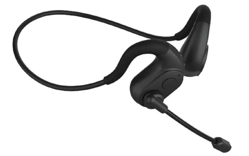 黒色のヘッドセットのクローズアップ写真。