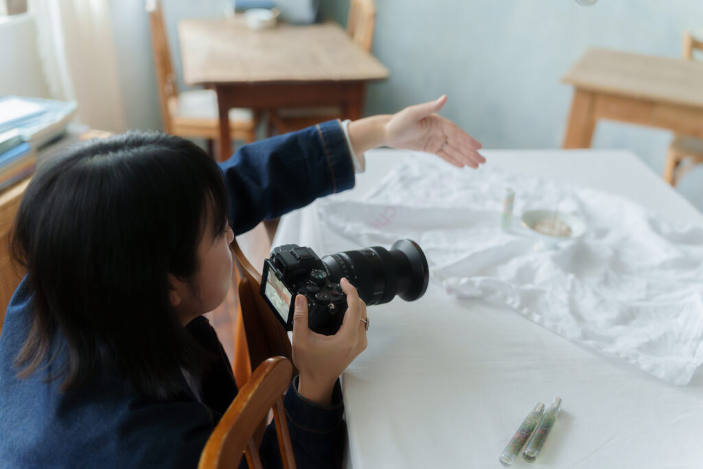 α7Vで撮影している様子