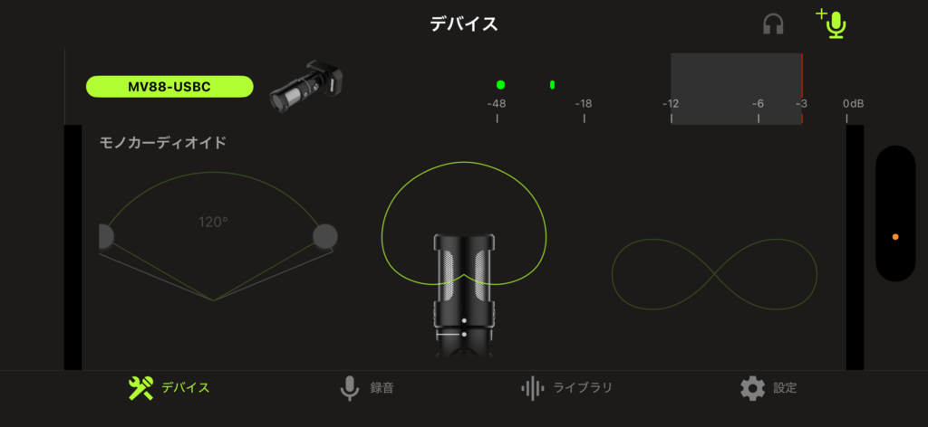 集音特性「モノカーディオイド」