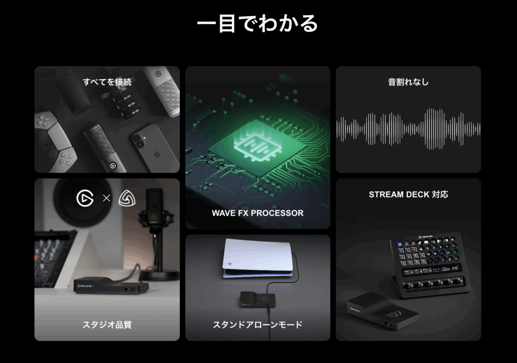 Wave XLR Proの特徴一覧